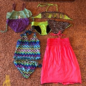Justice girls swimsuits and coverup size 10/12